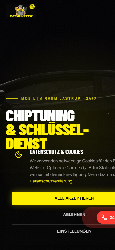 KeyMaster KFZ Website Mobile